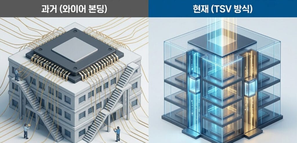 TSV 공정, 반도체 패키징, HBM, 실리콘 관통 전극, AI 반도체