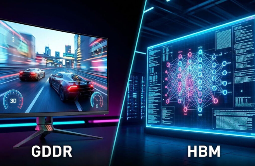 HBM DRAM 차이, HBM 메모리, 일반 DRAM, 인공지능 반도체,GDDR 비교 