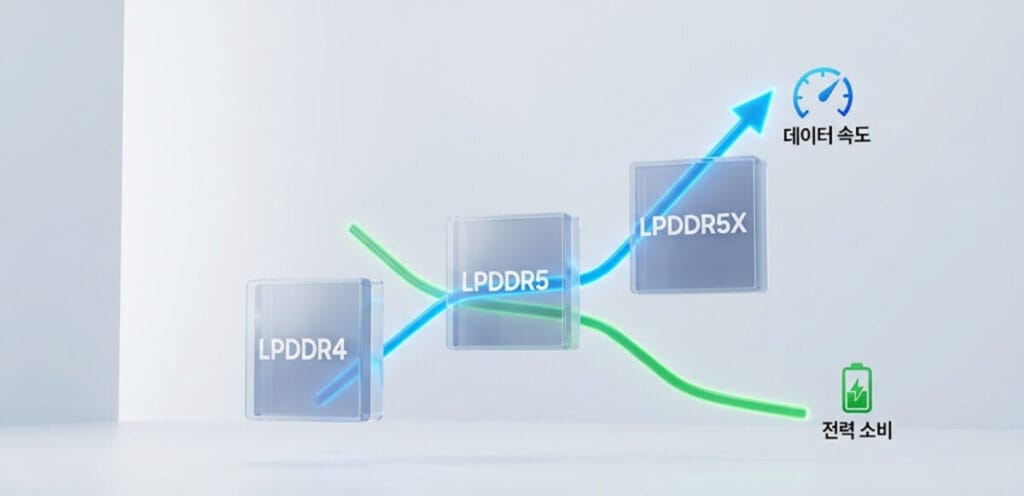 LPDDR, LPDDR5X, 모바일 램, 스마트폰 메모리, LPDDR6